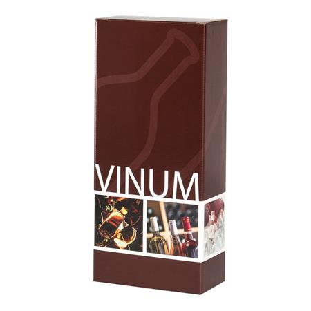 Afbeelding van Kokerdoos 2 fles Vinum bruin 16x7,8x36 cm (ucl)