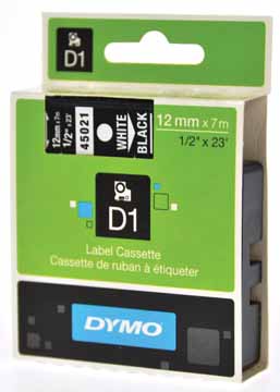 Picture of Dymo tape zwart/wit 45021 1,2 cm 