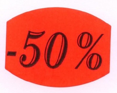 Afbeelding van Rol à 500 etiket r2,7 cm fluor rood -50%