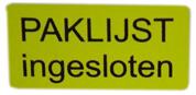 Afbeelding van Rol à  1000 etiket paklijst Ingesloten (uc)