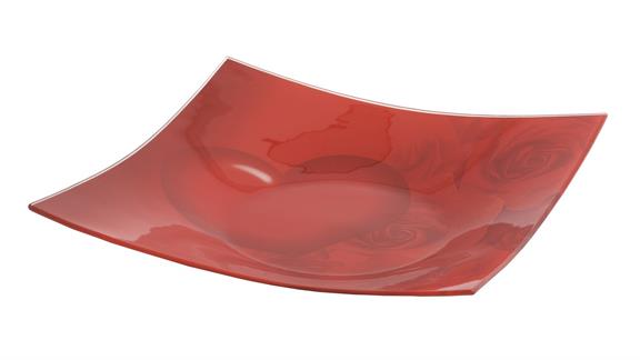 Afbeelding van Schaal glas vierkant, Hart 29x29x4,7 cm (uc)