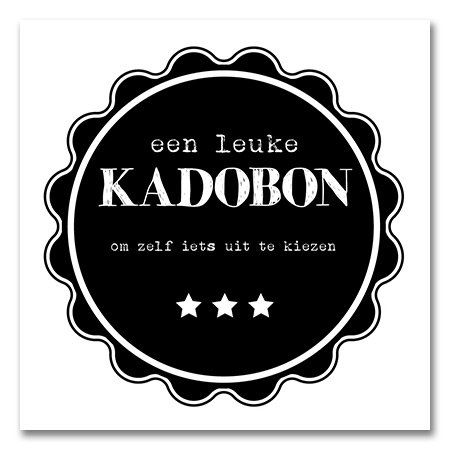 Afbeelding van Pak à 12 kadobon+envelop zwart/wit Een leuke kadobon