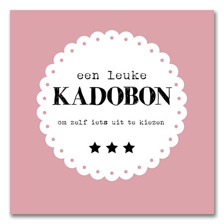 Afbeelding van Pak à 12 kadobon+envelop oud roze (uc) Om zelf iets uit te kiezen 