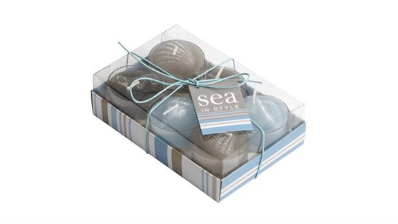 Afbeelding van Set à 6 kaarsjes  Sea In Style in geschenkdoosje