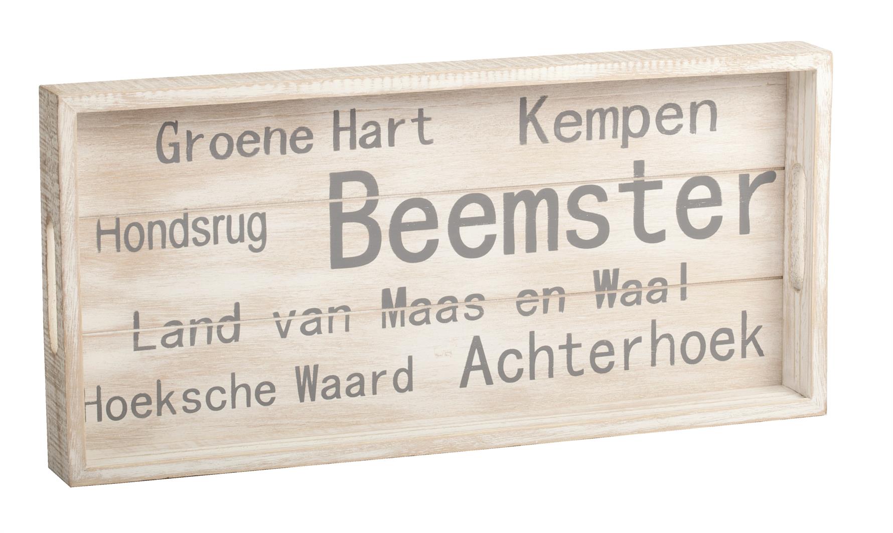 Picture of Houten dienblad 47x22x4,5 cm white wash Beemster (uc)