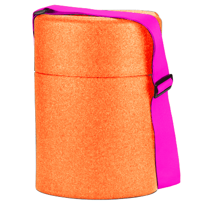 Afbeelding van Winecooler oranje 25x15x37 cm met magenta riem (ucl)