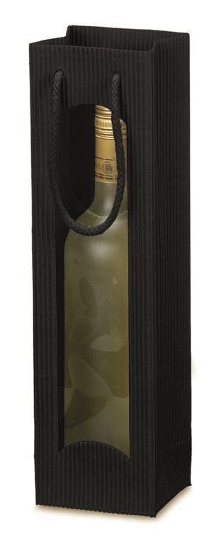 Afbeelding van Pak à 20 1 fles draagtas open golf + venster zwart (uc)