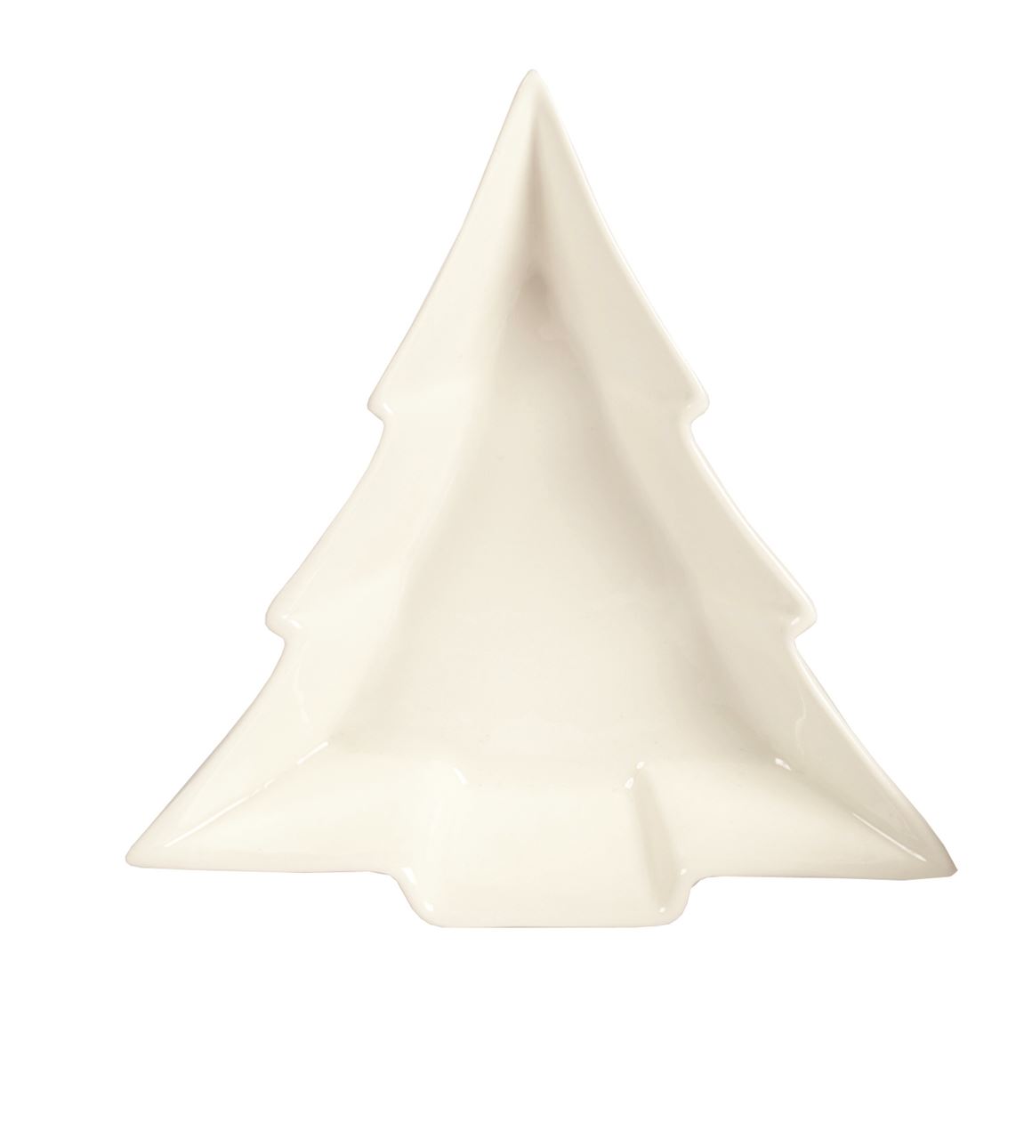 Afbeelding van Porseleinen schaal Kerstboom wit 17,5x17x3,7 cm