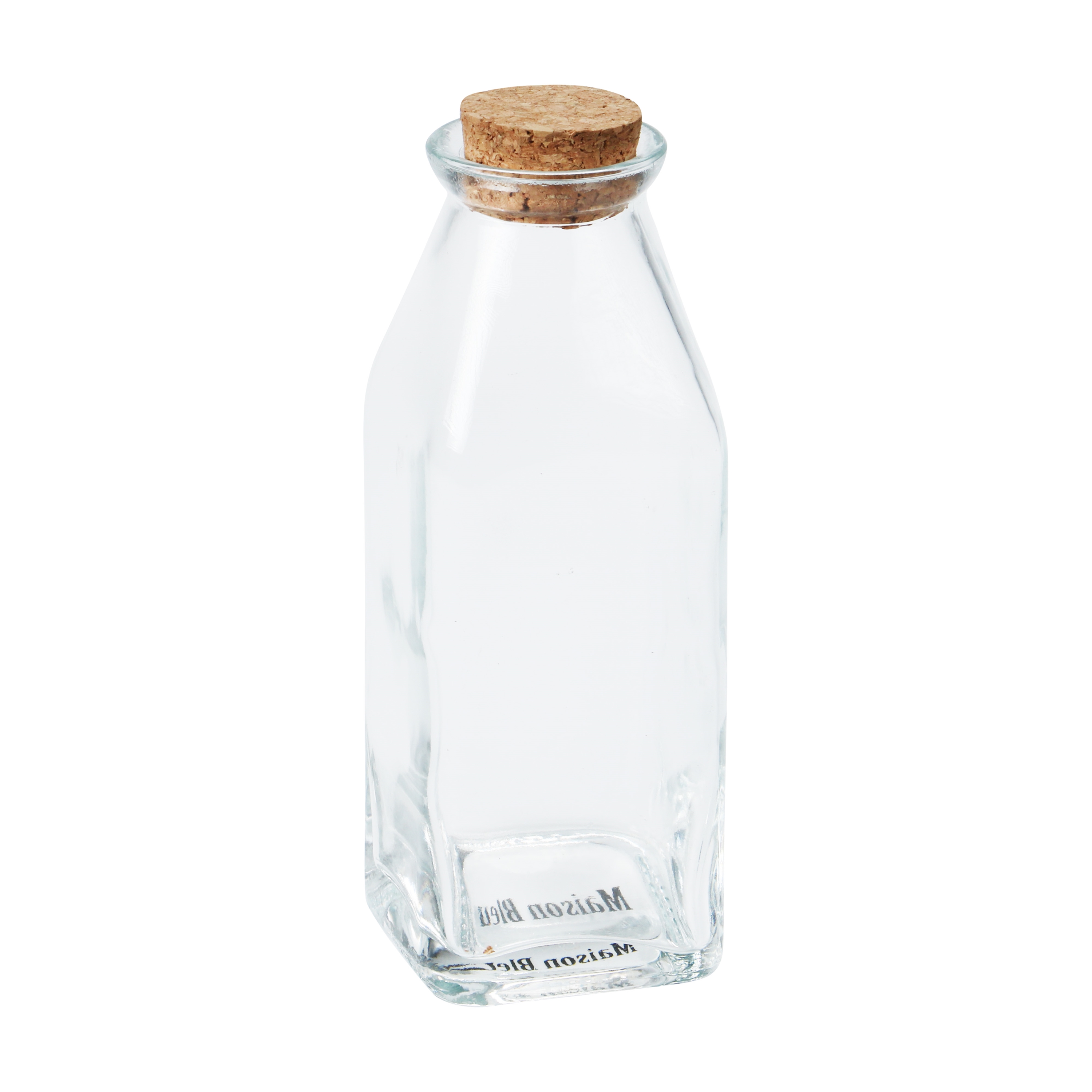 Picture of Glazen flesje 300 ml 5,6x5,6x15,5 cm met kurken dop