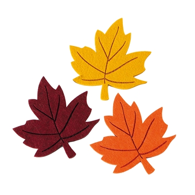 Picture of Set à 6 vilt bladeren herfst 13 cm assorti kleuren