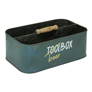 Afbeelding van Metalen toolbox 2 vaks 32,6x20,5x12 cm beer